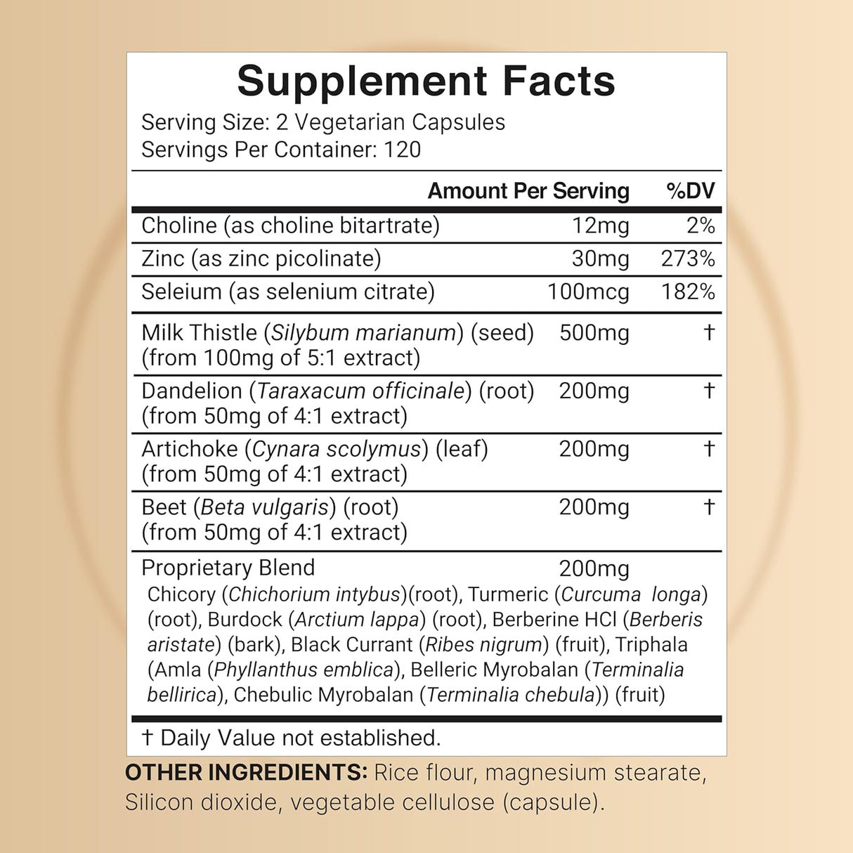 Suplemento Detox y Reparación del Hígado, 240 Cápsulas Veggie