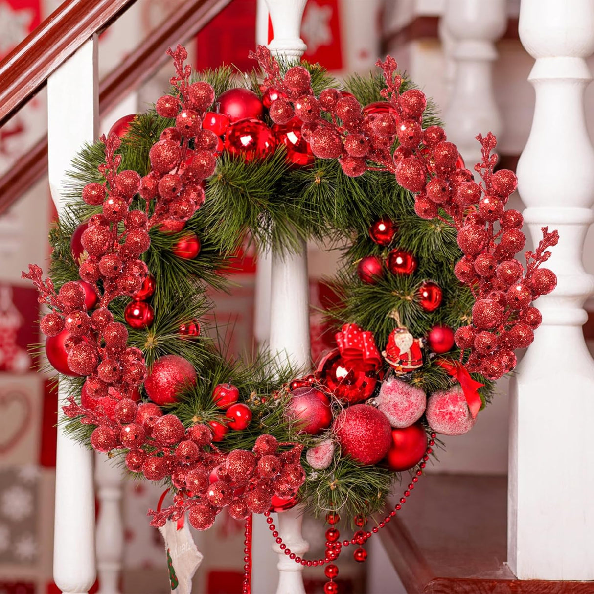 14 Pcs Ramas Artificiales con Brillo - Decoración Navidad 2024