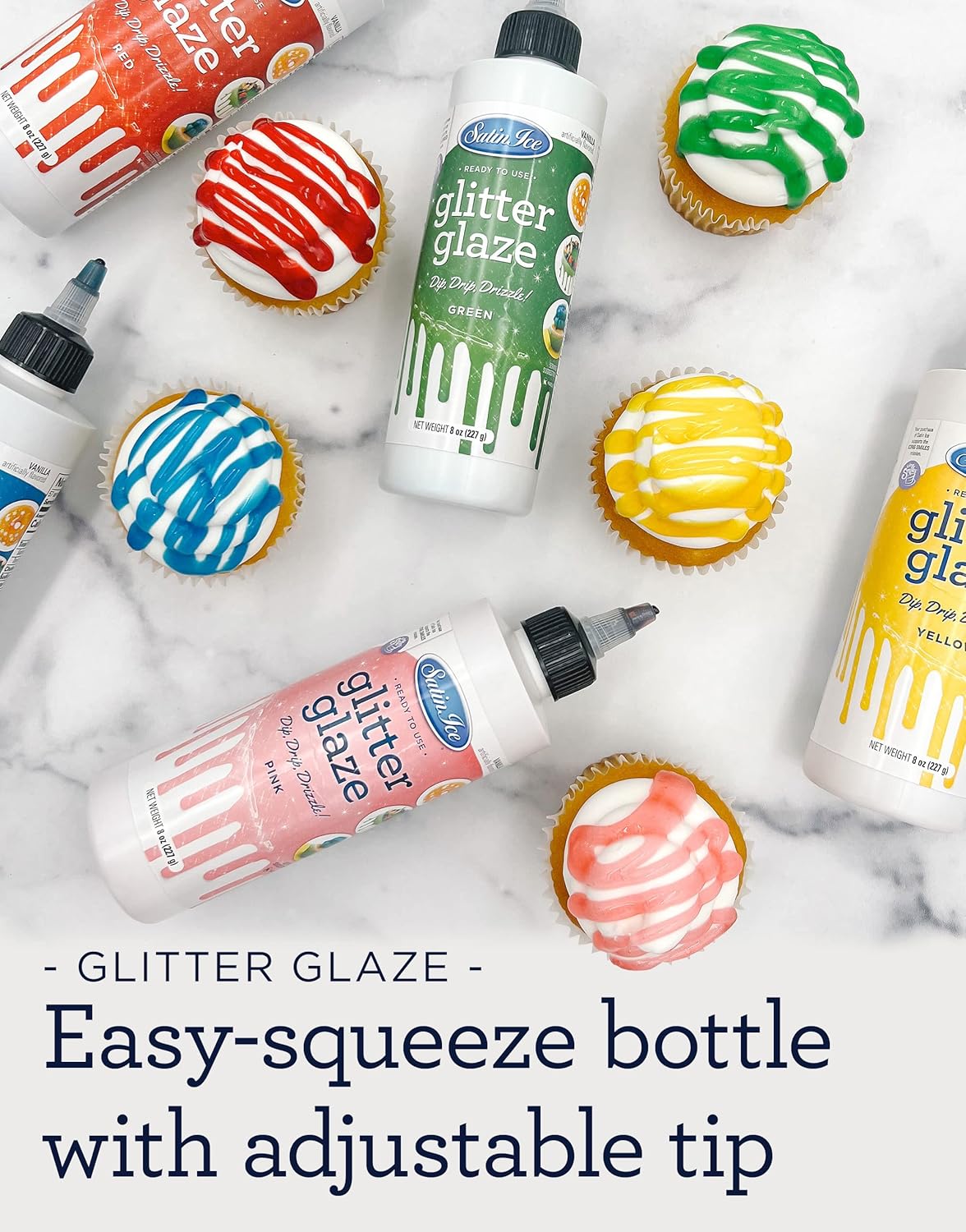 Satin Ice Esmalte de purpurina amarilla - 10oz - Botella