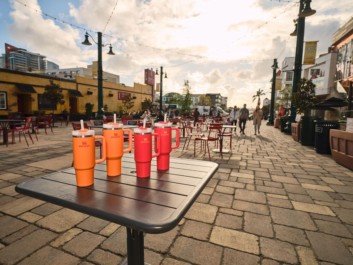 Vaso Térmico con Asa y Popote | Tapa 3 Vías | Compatible con Portavasos