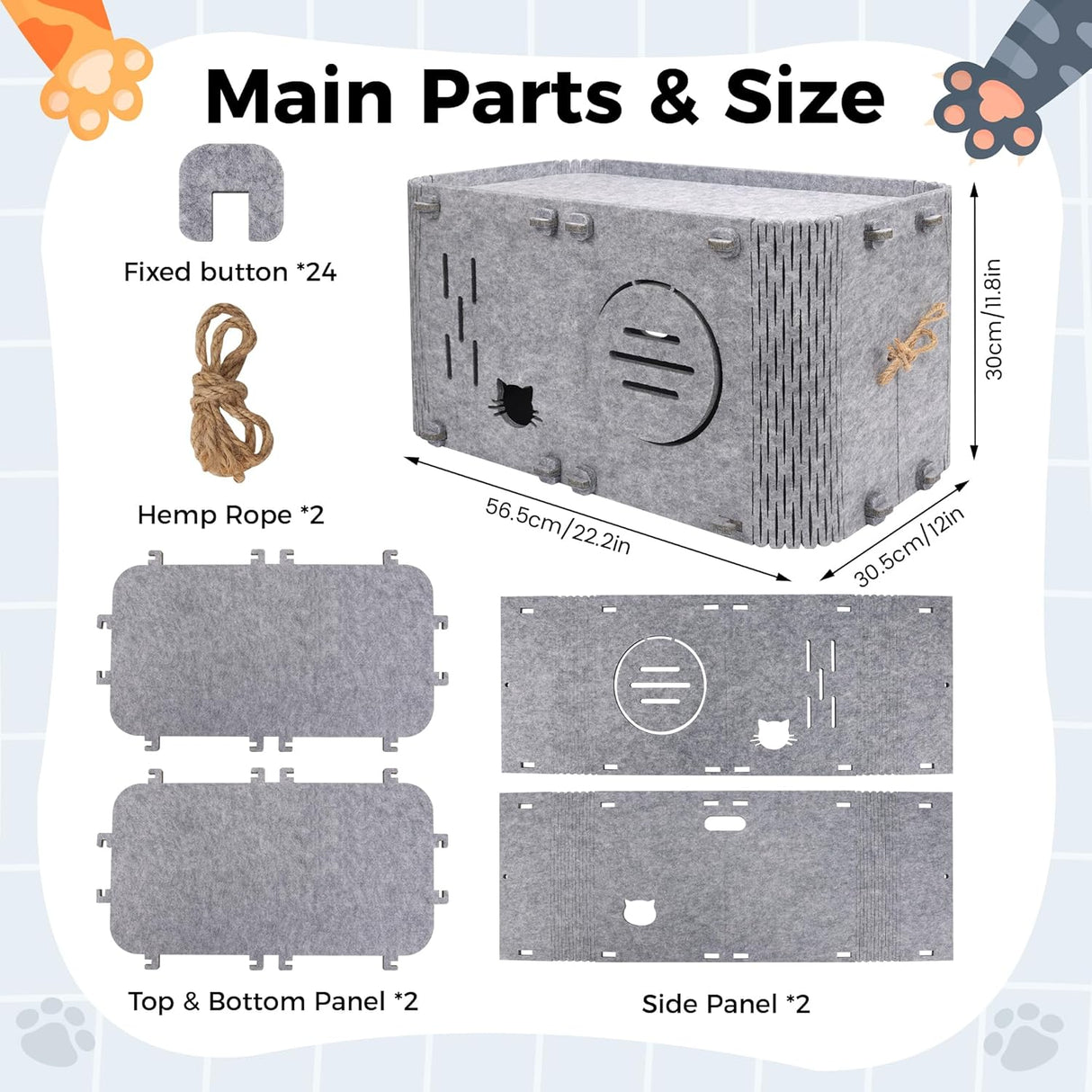 Casa para gatos Aitmexcn, cueva acogedora, resistente, grande