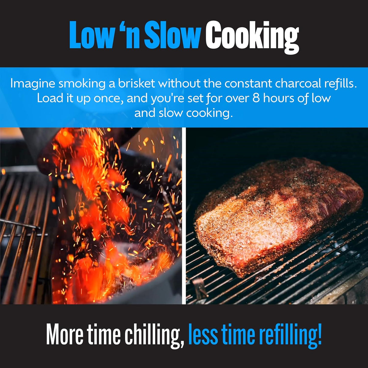 Insert Deluxe para Barbacoa, Slow 'N Sear, 22” para Kettle