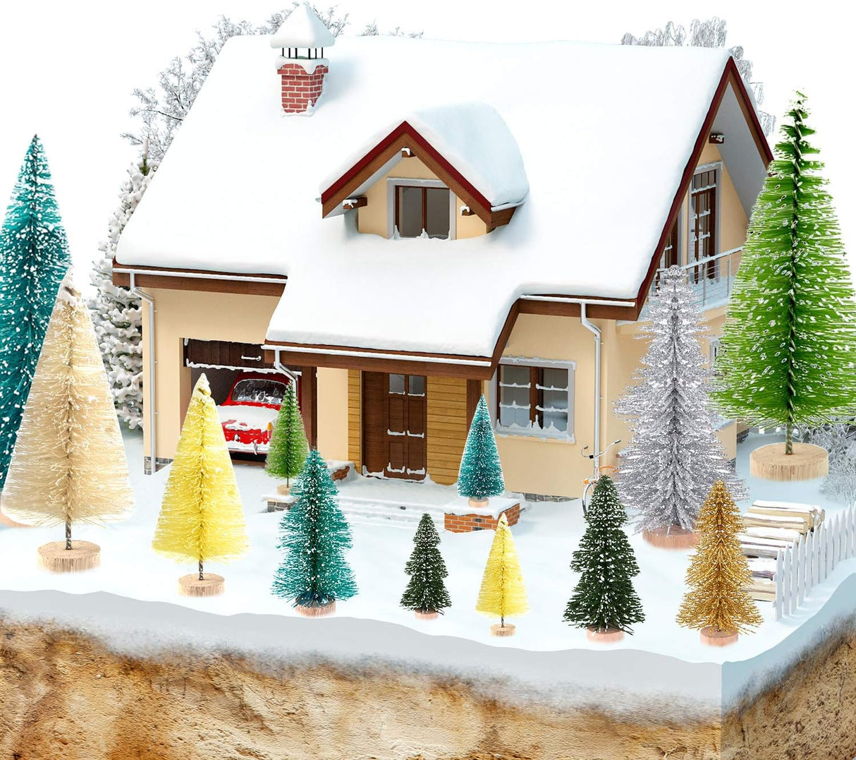 Árboles de Navidad Mini KUUQA 50 Pcs Sisal para Decoración