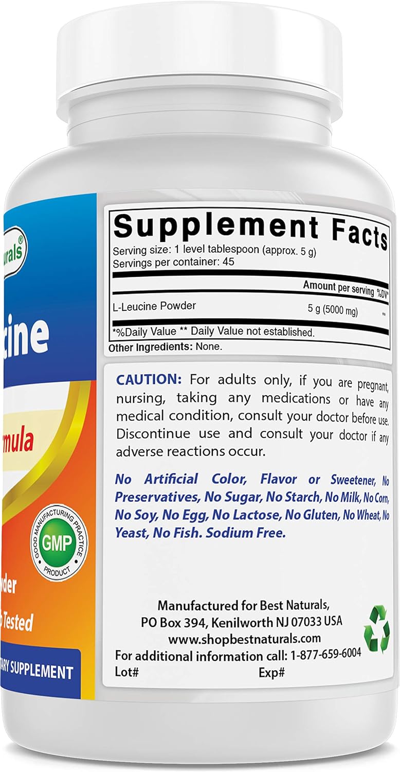 Suplemento Best Naturals L-Leucina Polvo Puro 8 OZ