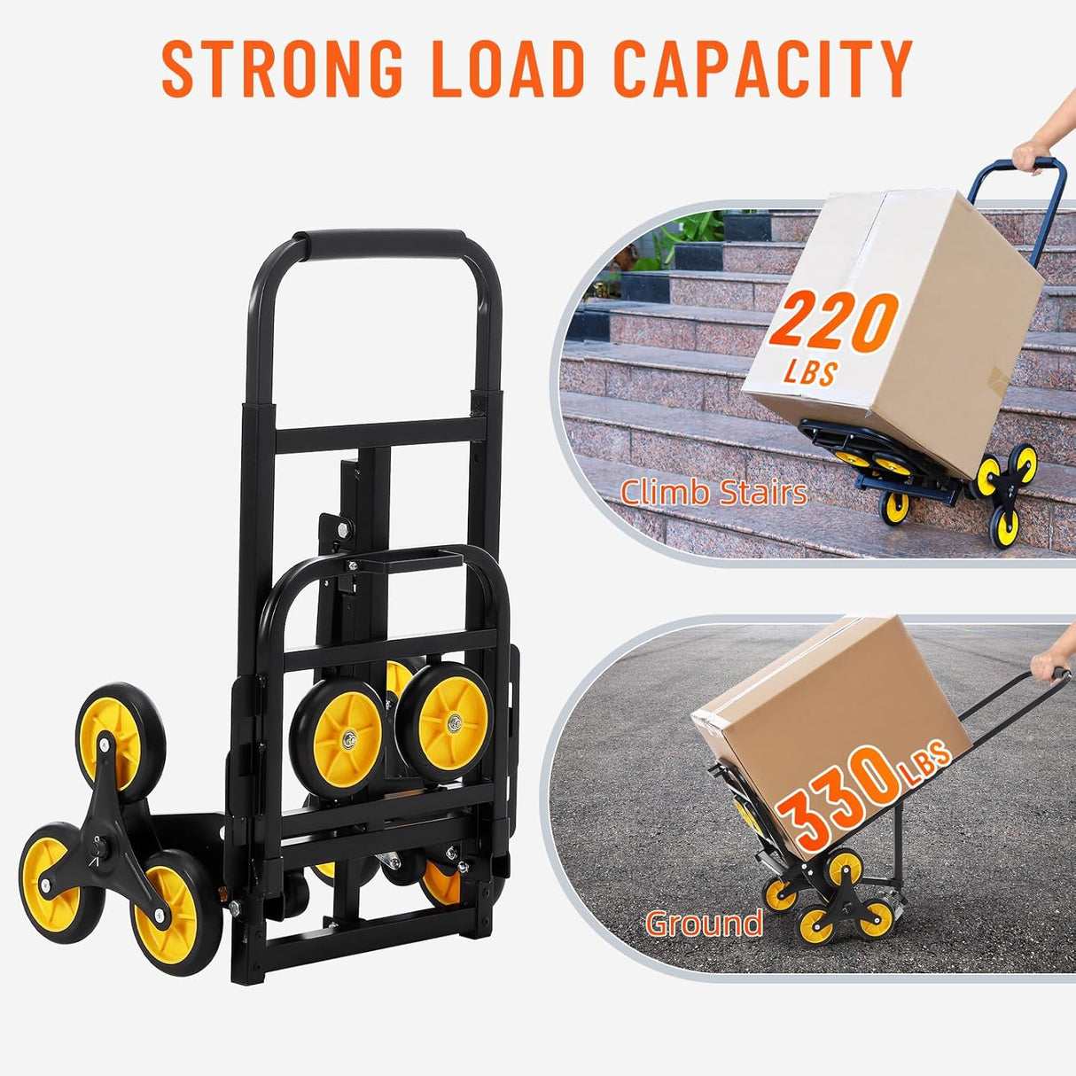 Carretilla Escaladora, capacidad 330 lb, plegable, modelo X123