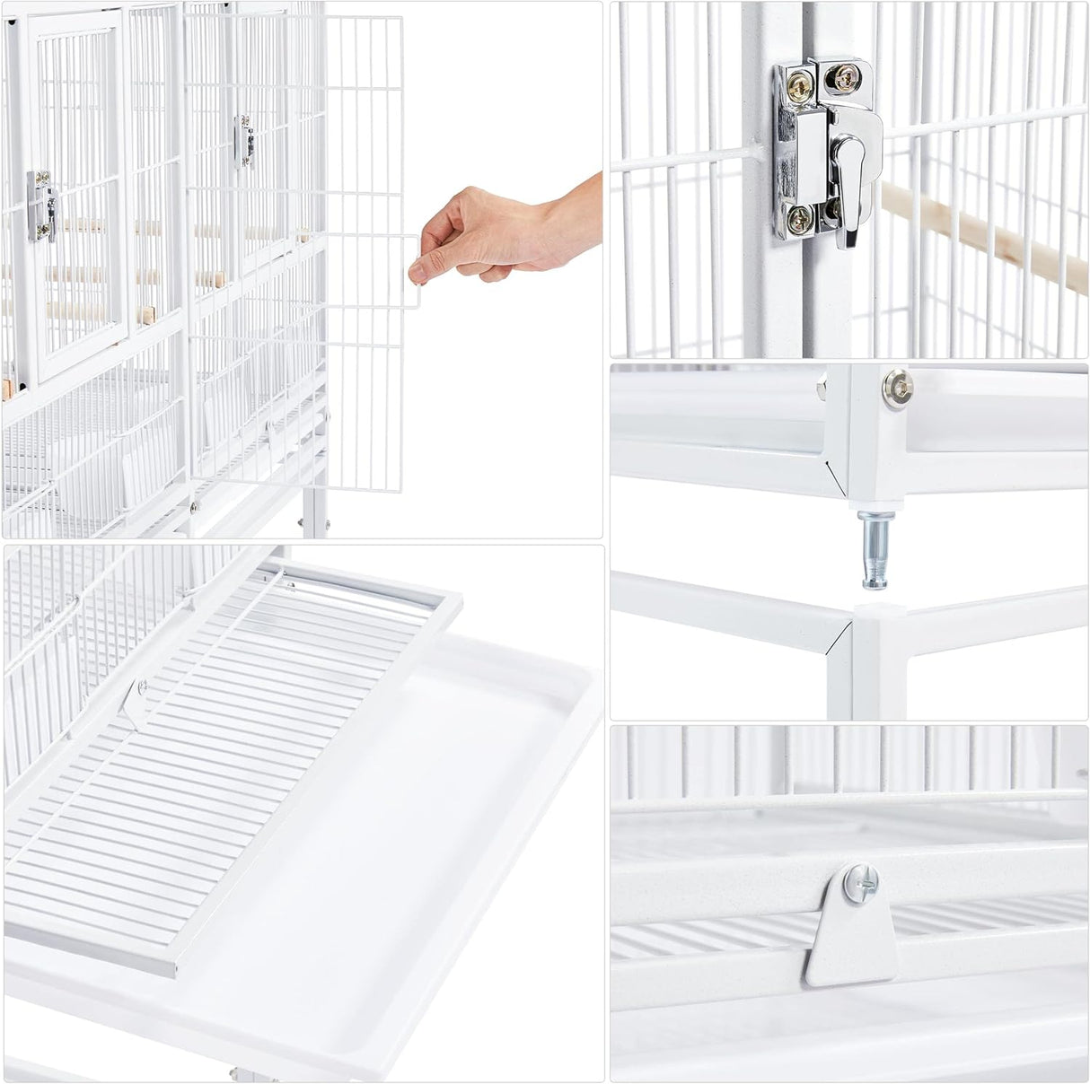 Jaula apilable dividida para cría de aves para canarios