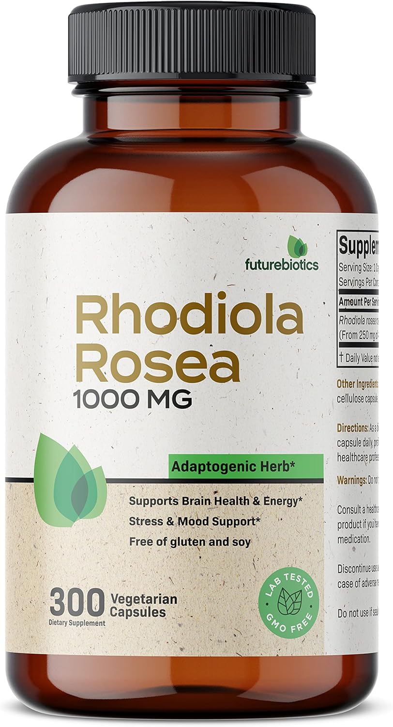 Hierba Adaptogénica Rhodiola Rosea 1000 mg, Apoyo Cerebral y Energía