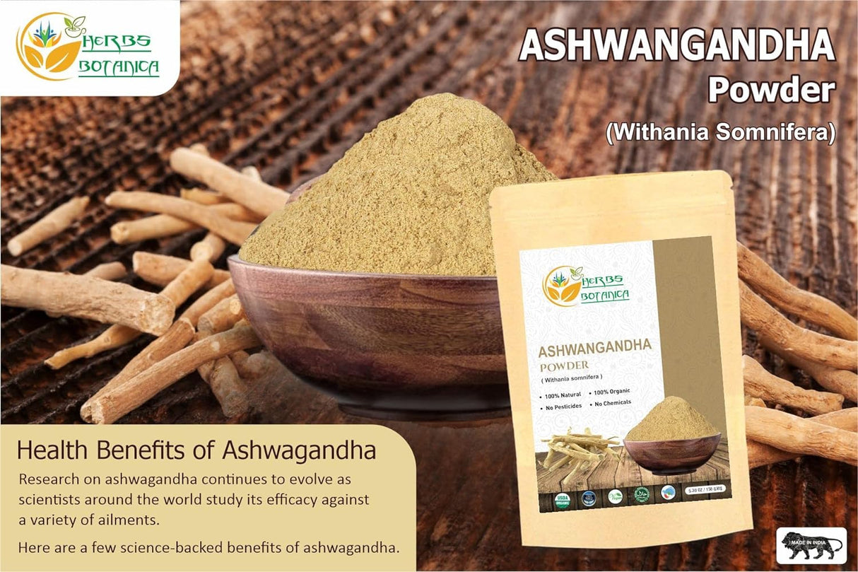 Polvo Orgánico de Raíz de Ashwagandha, Suplemento Ayurvédico