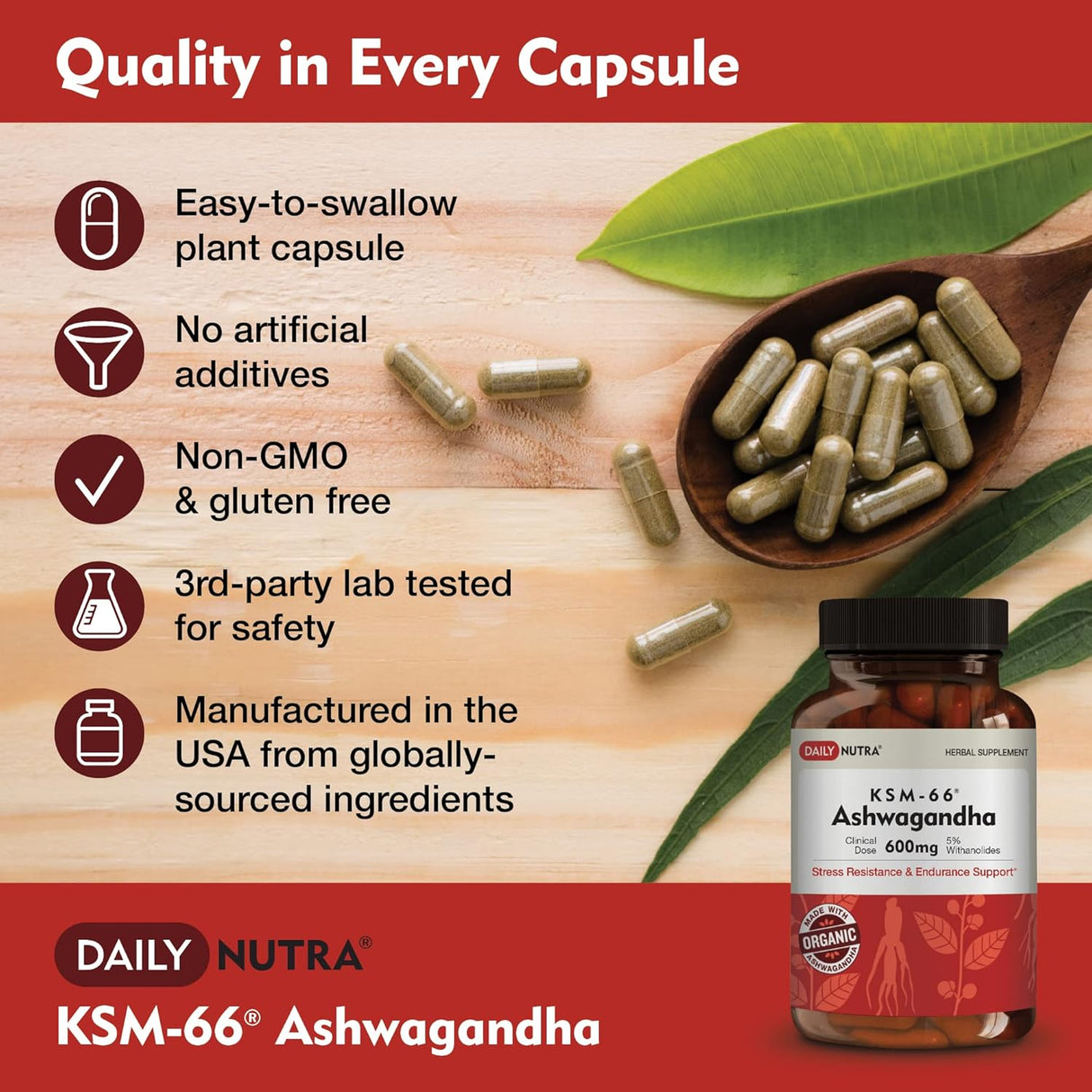 Suplementos Alimenticios Ashwagandha Extracto de raíz 600 mg