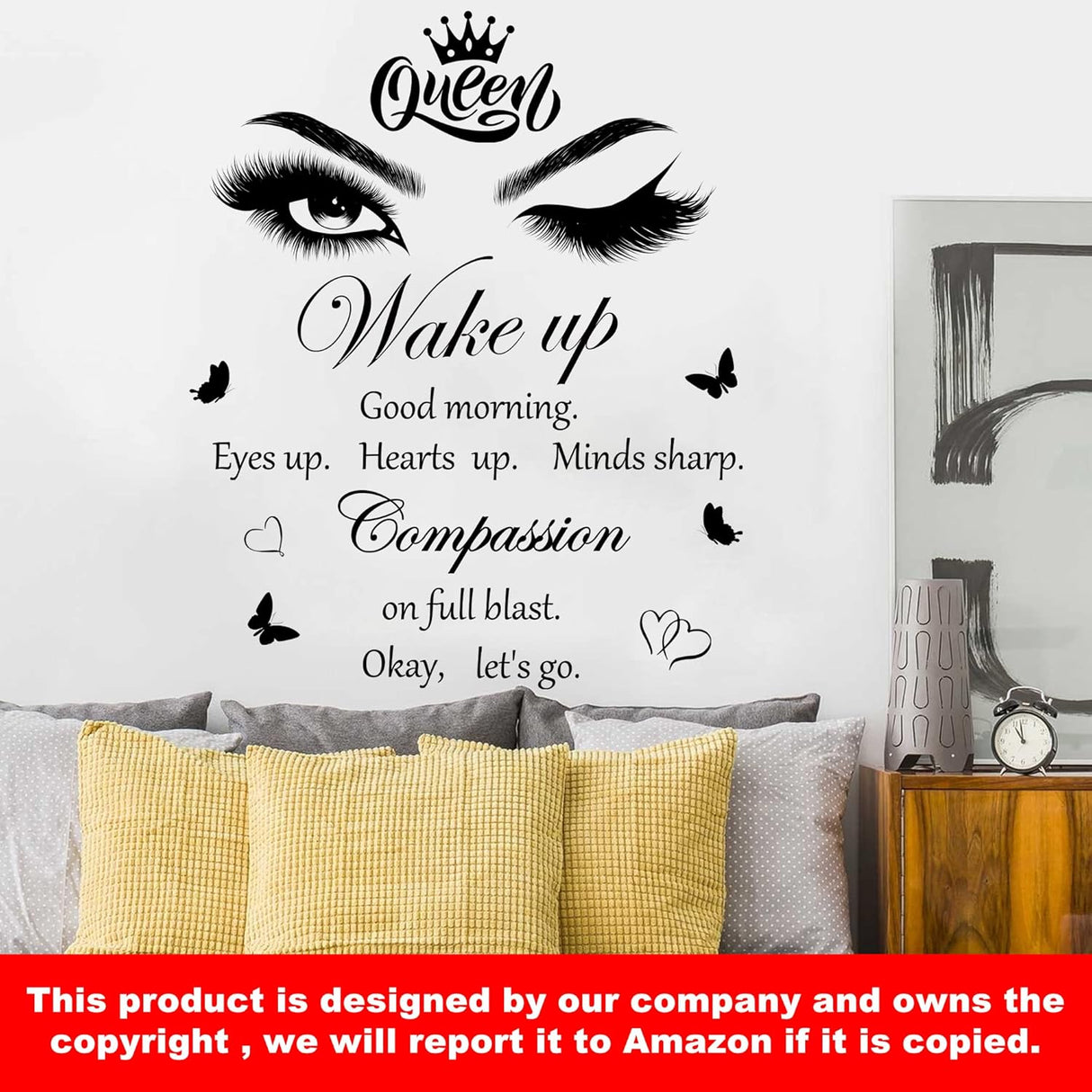 Vinilo Inspiracional Ojos Pestañas Decoración Pared para Mujeres