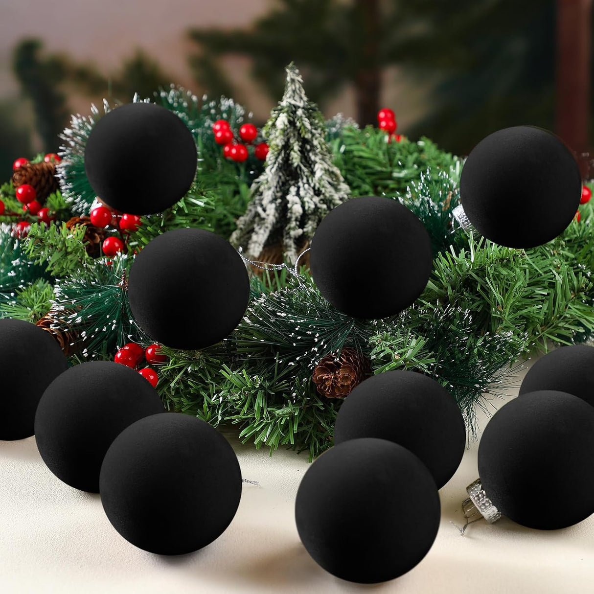 3.15 Pulgadas adornos de Navidad de Terciopelo Liliful