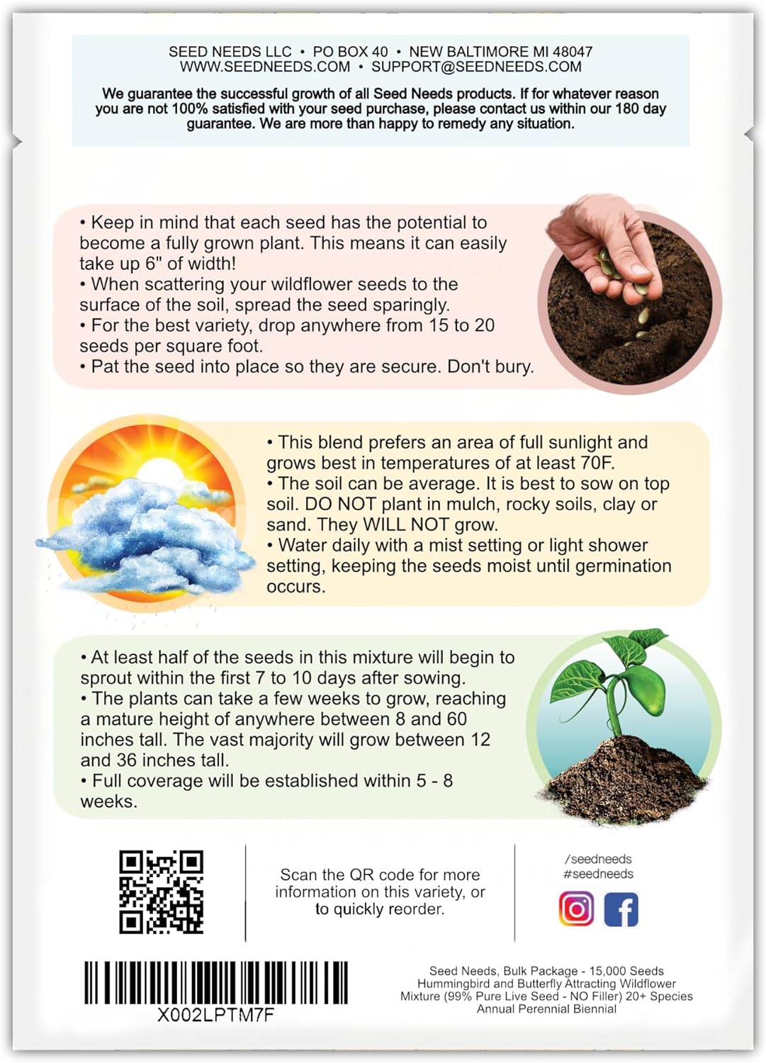 Semillas de Flores para Colibríes y Mariposas, Seed Needs