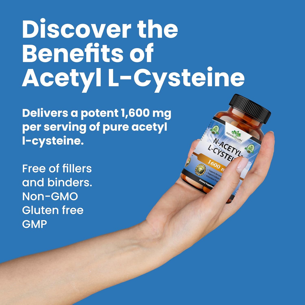 NAC 1600 mg de NaturaLife Labs - Soporte Inmunológico 100 Caps