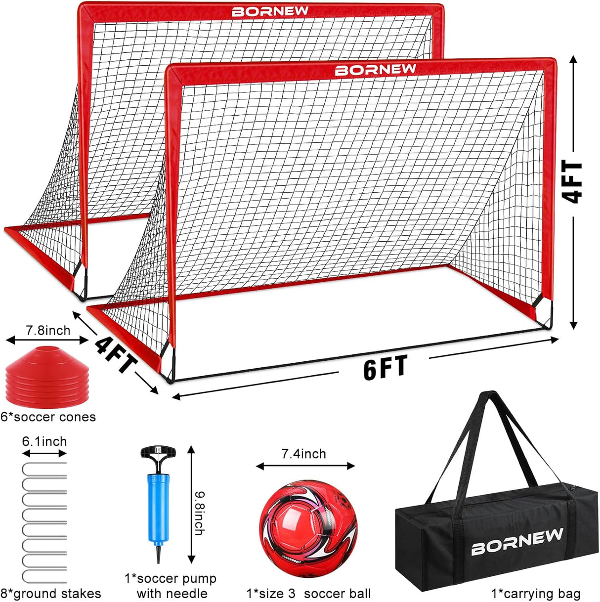 2 porterias de futbol plegables, con bolso para trasladar