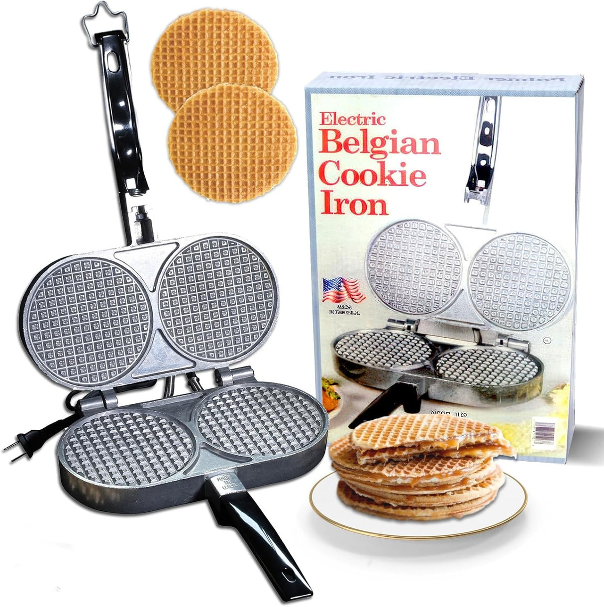 C Palmer Wafflera Belga Doble, Hierro de Aluminio, USA