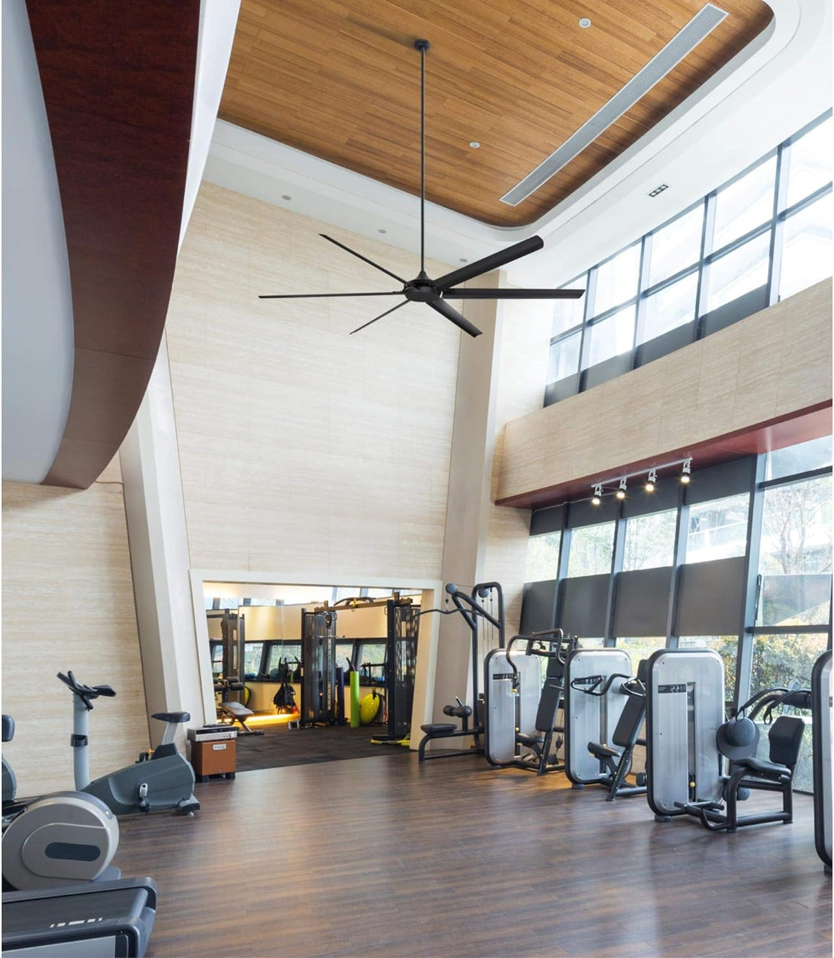 Ventilador de techo industrial negro mate