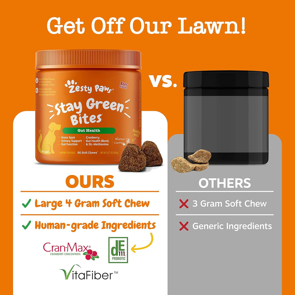 Vitaminas de hierba suave masticable para manchas de césped