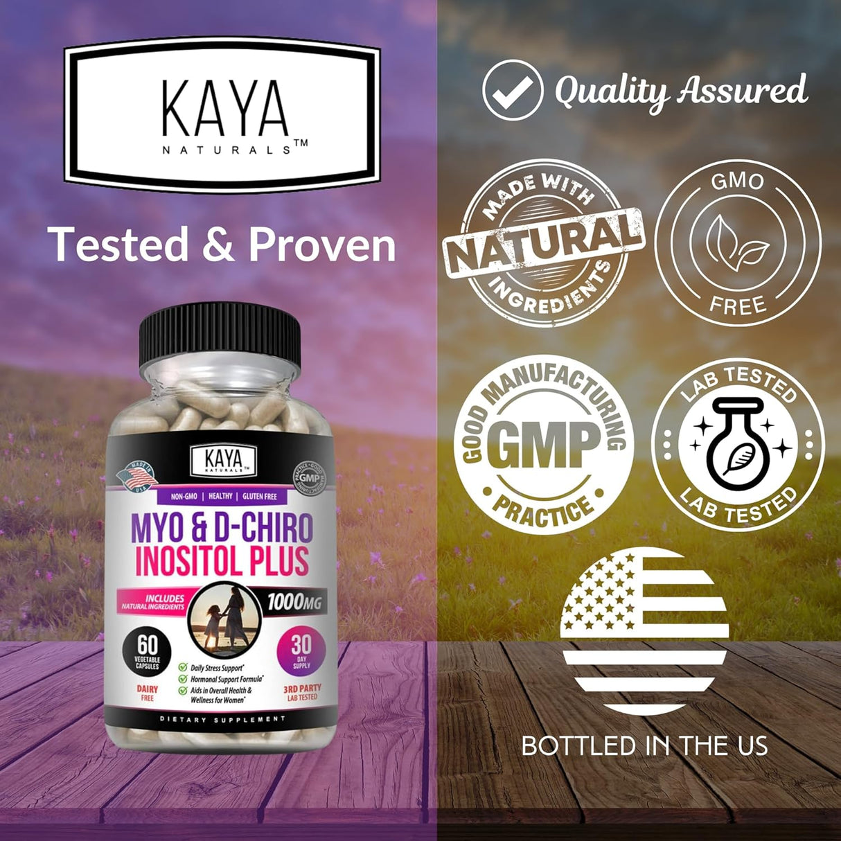 Kaya Naturals Myo & D-Chiro Inositol Plus, 60 cápsulas