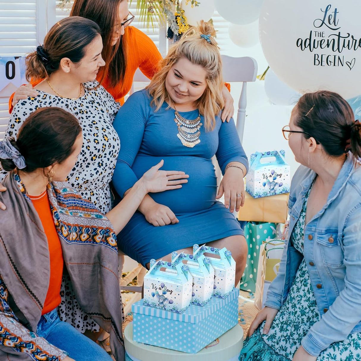 Cajas Temáticas de Elefante para Fiestas de Bebé y Revelación de Género