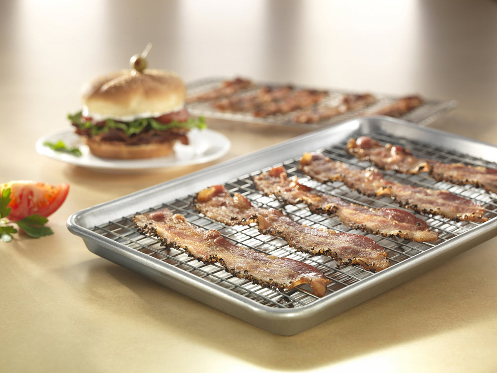 Bandeja para hornear y rejilla antiadherente para hornear