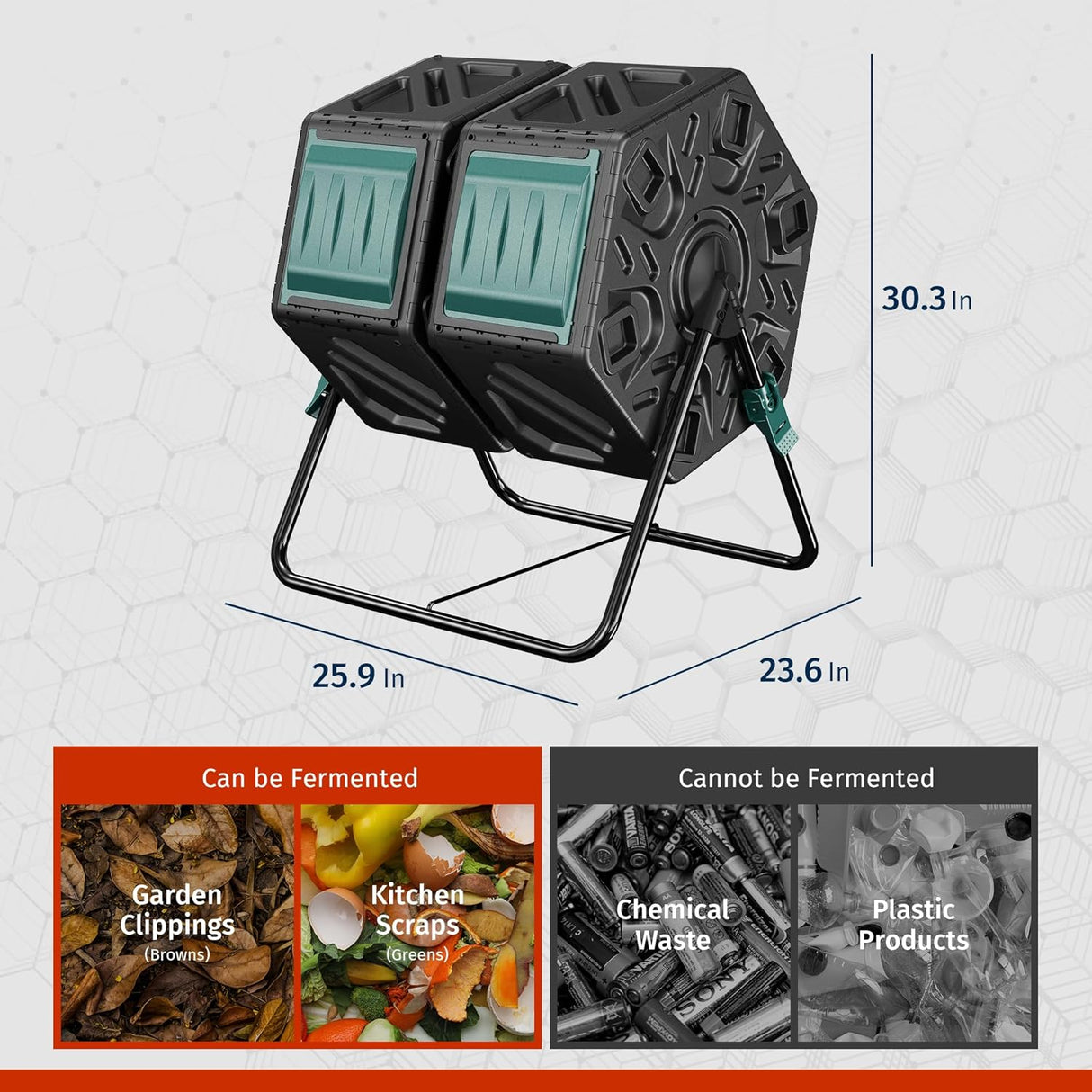 Compostadora Doble EAST OAK, 2 x 18.5 Gal, Sistema de Aireación
