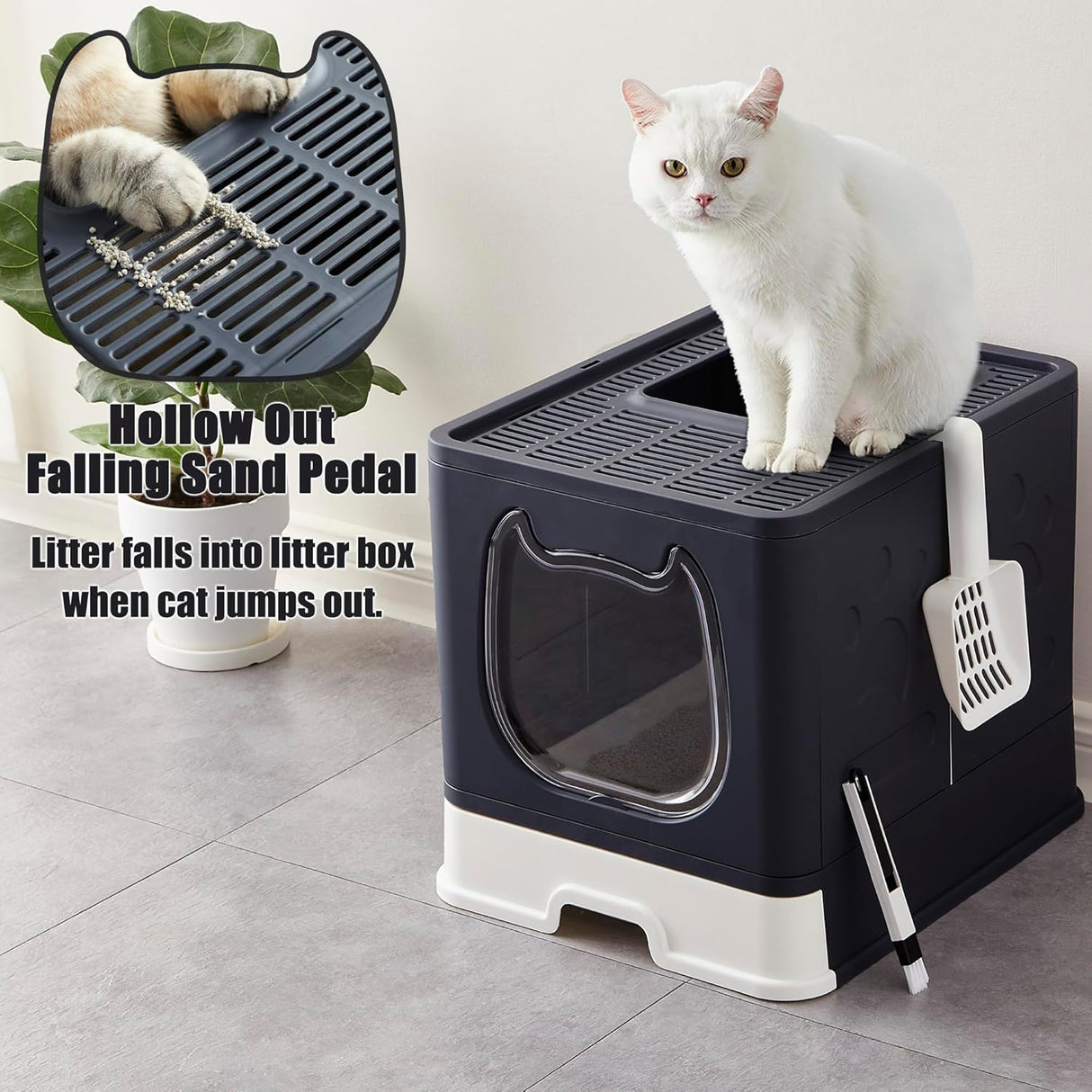 Arenero para gatos con tapa color negro Gefryco