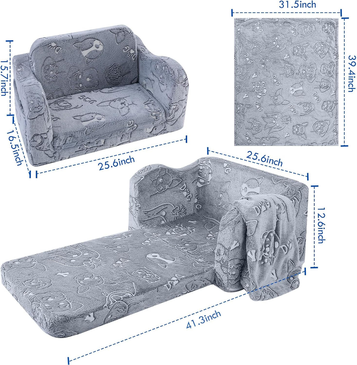 Silla cama plegable con manta para niños y niñas MeMoreCool