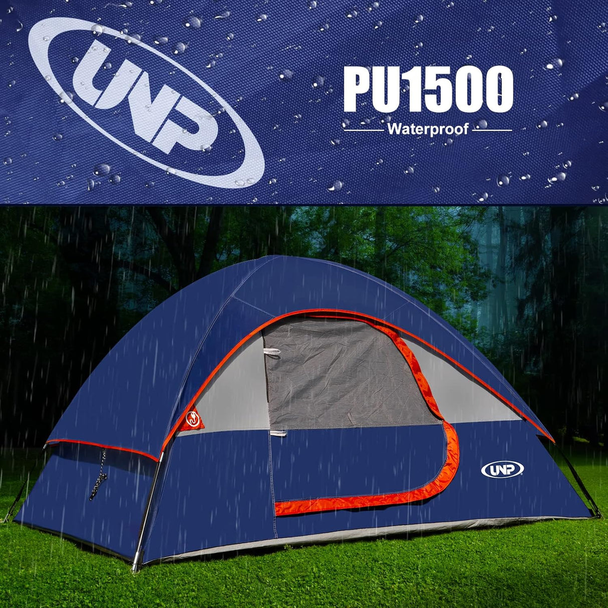 Carpa Camping 2 Personas, Impermeable y Resistente, Modelo X1