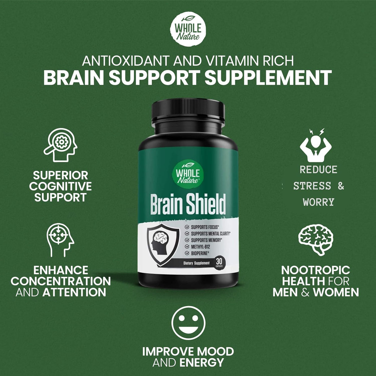 Suplemento Brain Booster Nootropics Memoria & Energía (1)