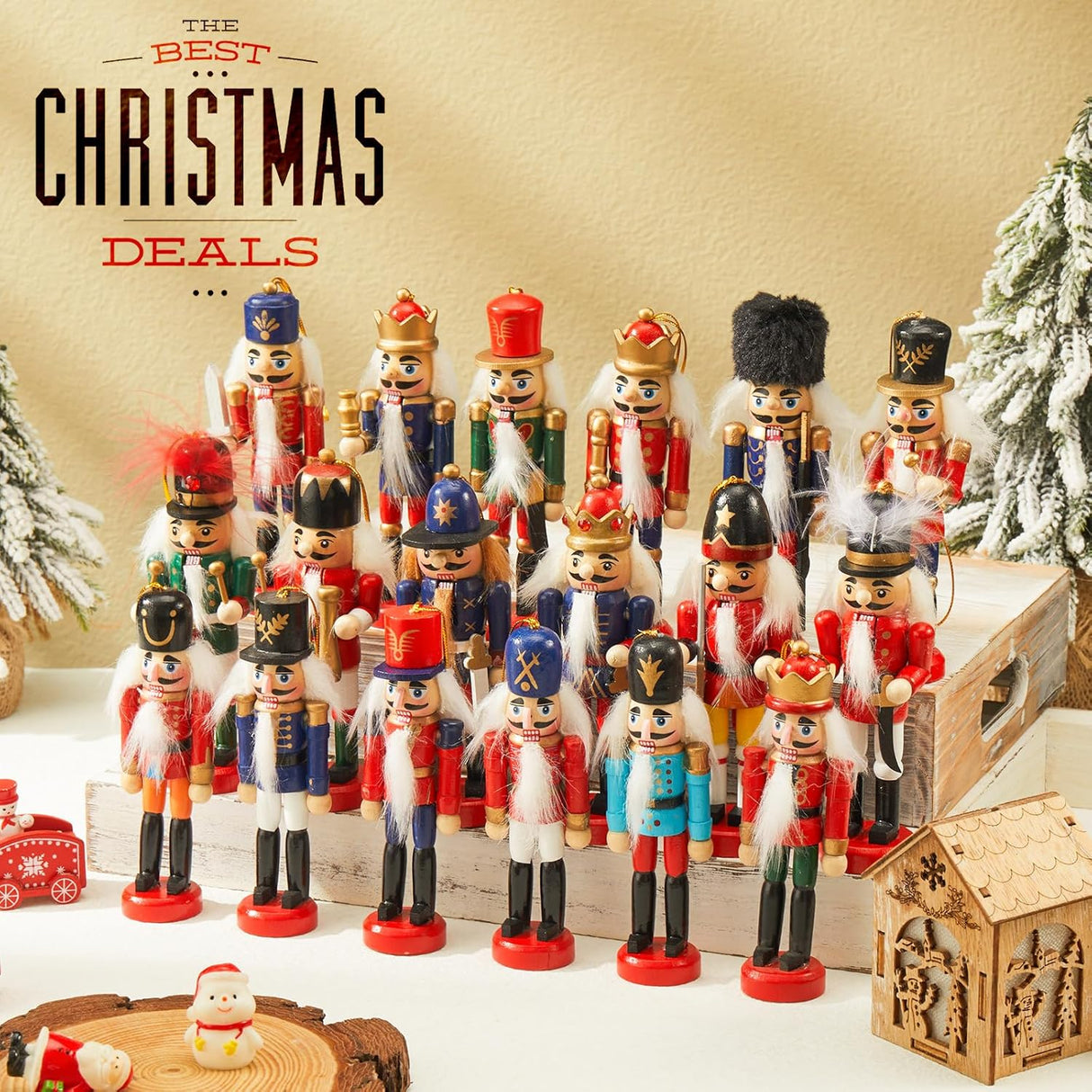 Conjunto de Adornos de Nutcracker Liliful 18 Pcs Decoración Navideña