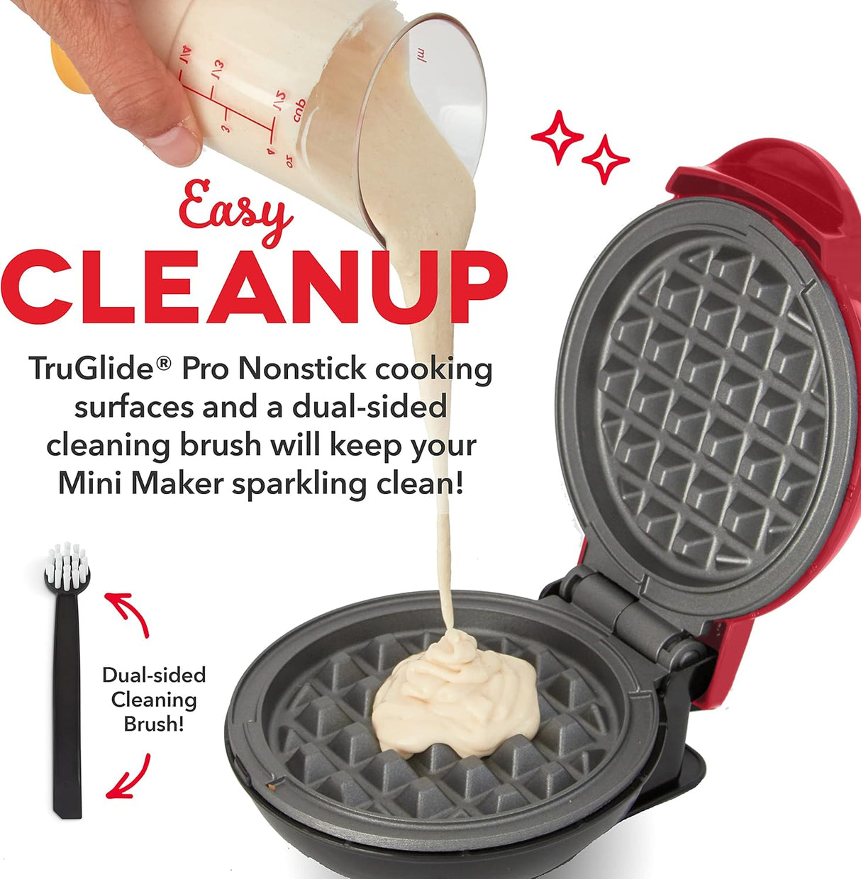 Wafleras Mini para waffles individuales rojo manzana DASH