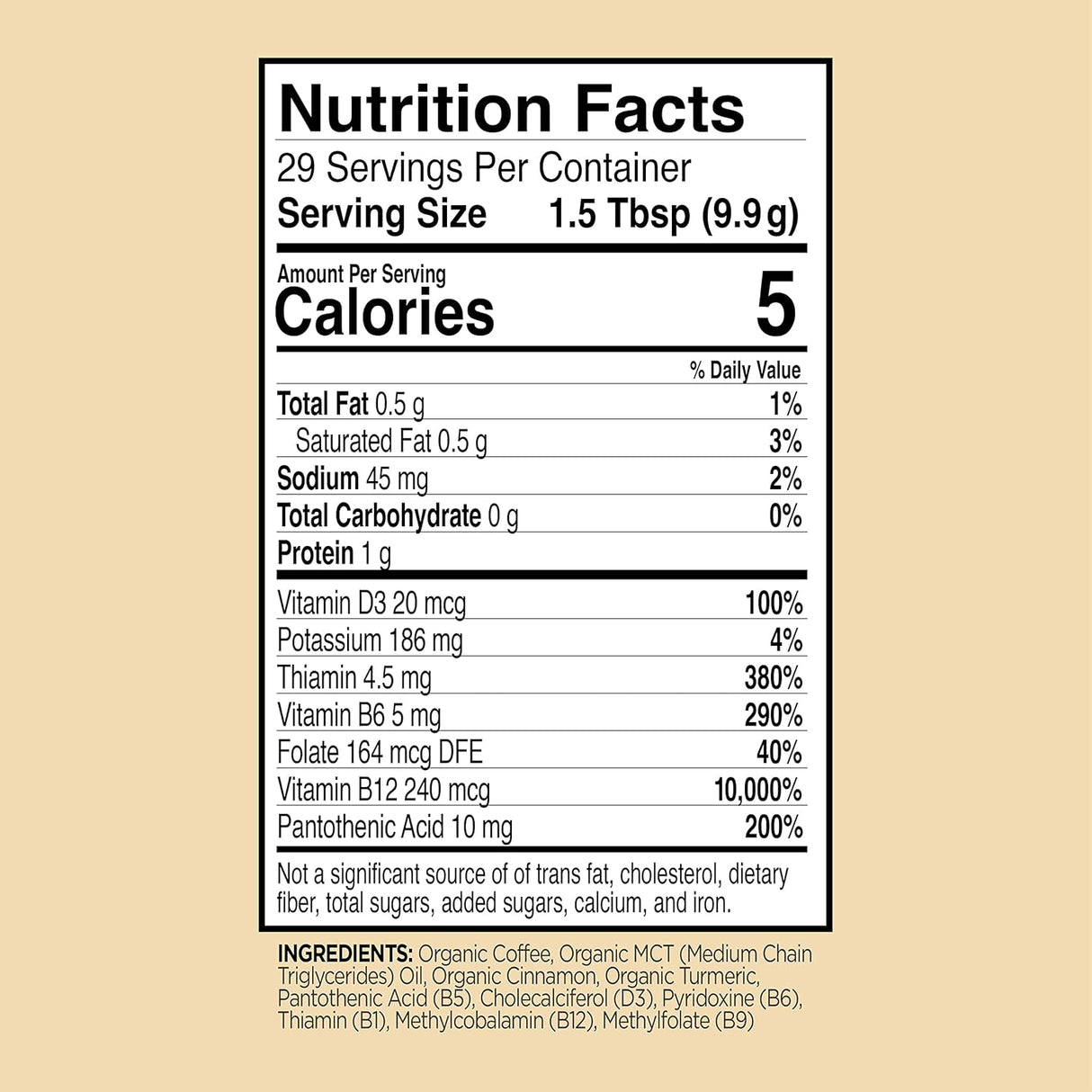 Vitacup Genius - Café molido con aceite MCT KETO, cúrcuma, canela y vitamina para energía, enfoque y dieta Keto, para cafeteras de filtro y prensa francesa