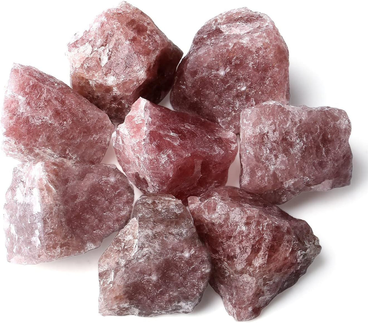 Cristales de cuarzo de fresa de 2 pulgadas, cristales naturales