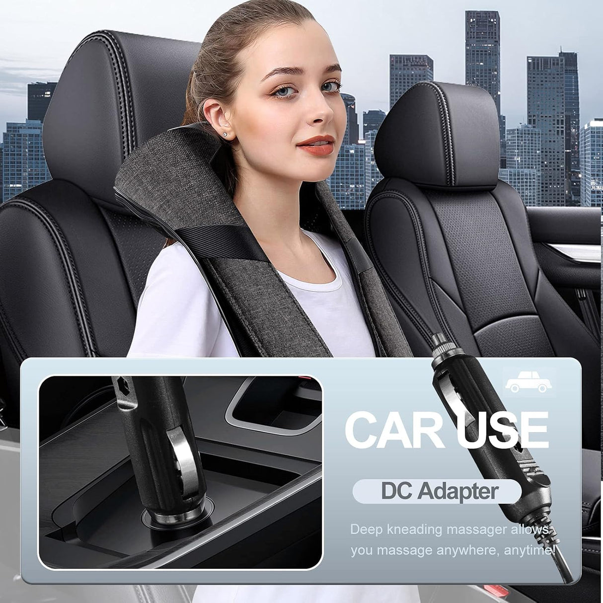 Masajeador de Espalda y Cuello con Calor, Alivio de Dolor