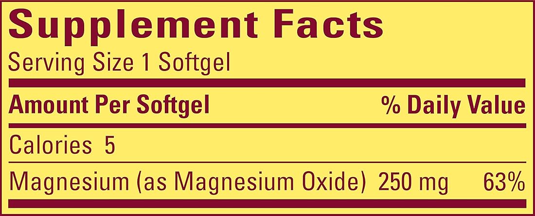 Nature Made Magnesium 250 mg Cápsulas blandas 90 Ct