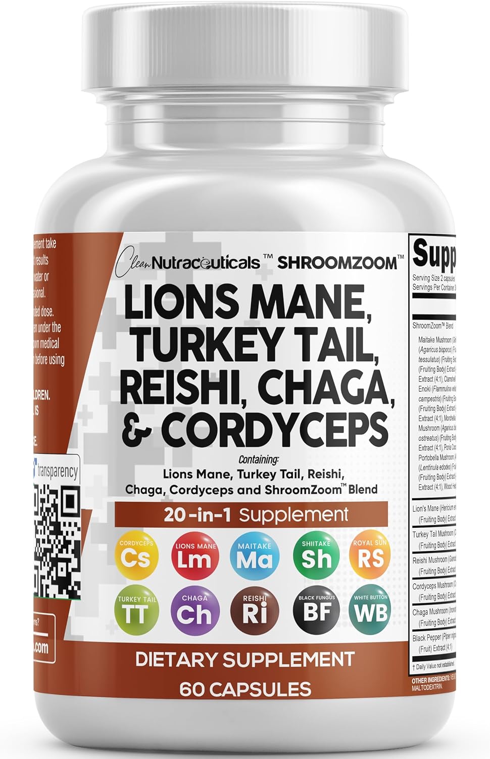 Suplemento de Hongos 20 en 1 Clean Nutraceuticals - Pack