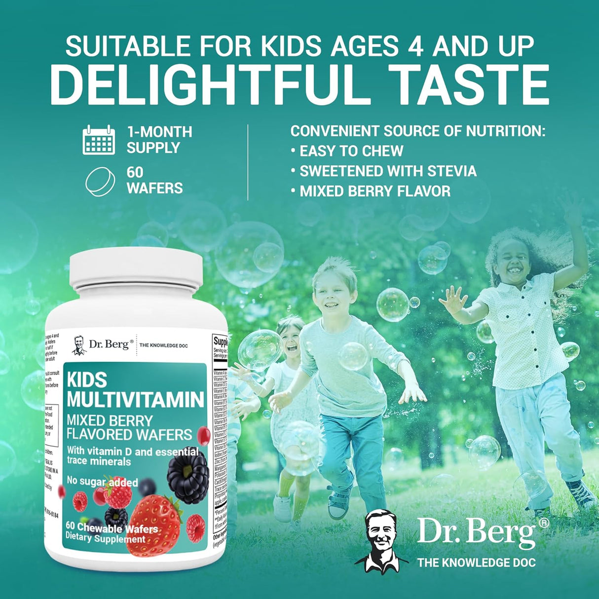Suplemento Multivitaminas masticables diario para niños