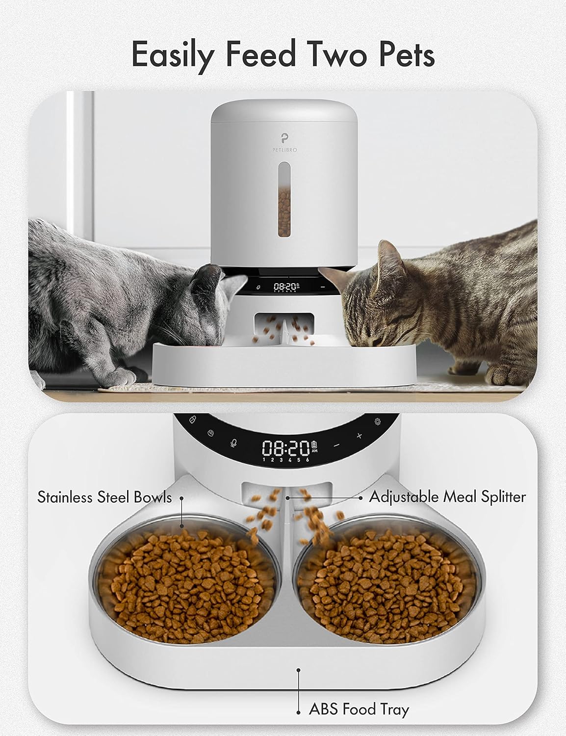 Comedero automático para gatos alimentos secos de 5 litros