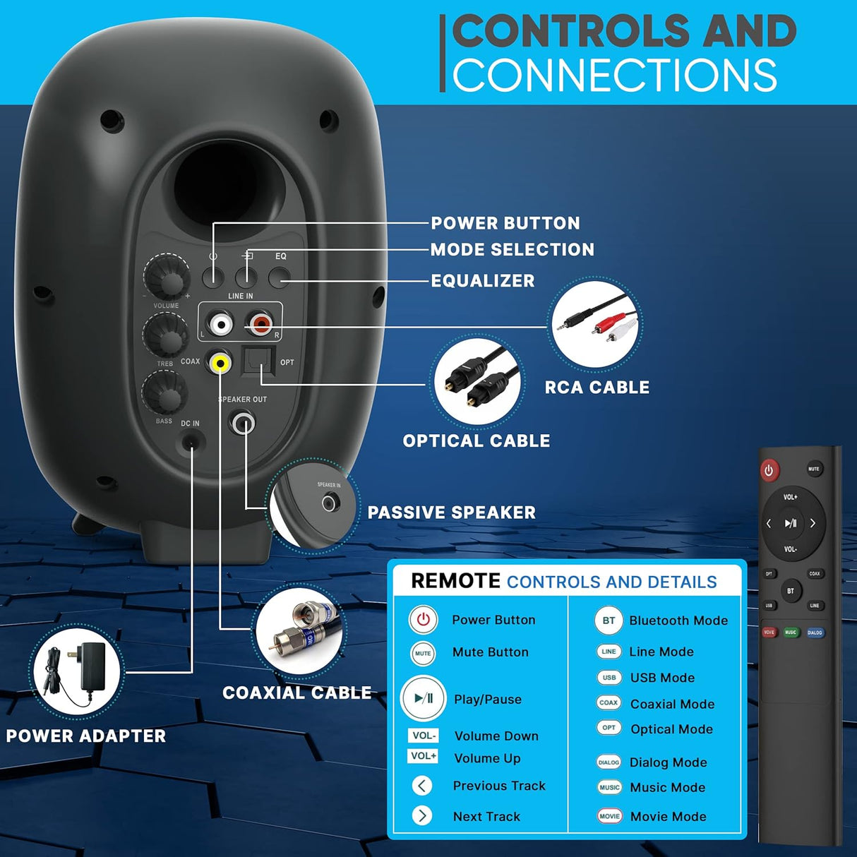 Parlantes Portátiles con Bluetooth de 60 W PYLE-HOME PBKSR40
