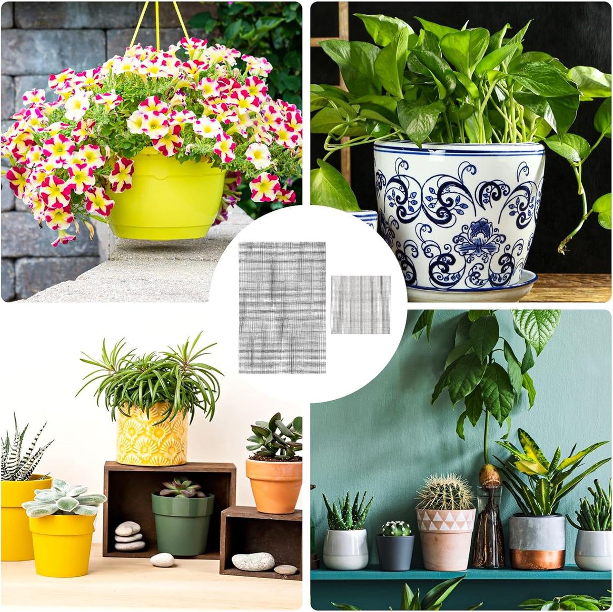 Almohadilla de malla para agujeros para macetas, 10 unidades
