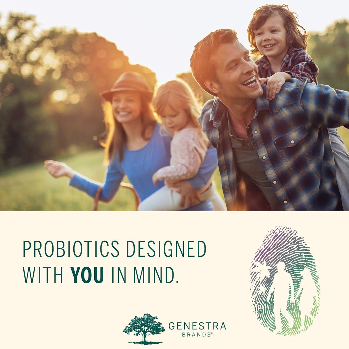 Suplemento probiótico HMF Forte de Genestra - 4 cepas, 120 cápsulas