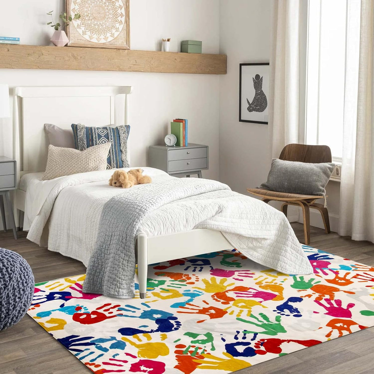 Alfombra grande de huellas de manos y huellas STARUIA