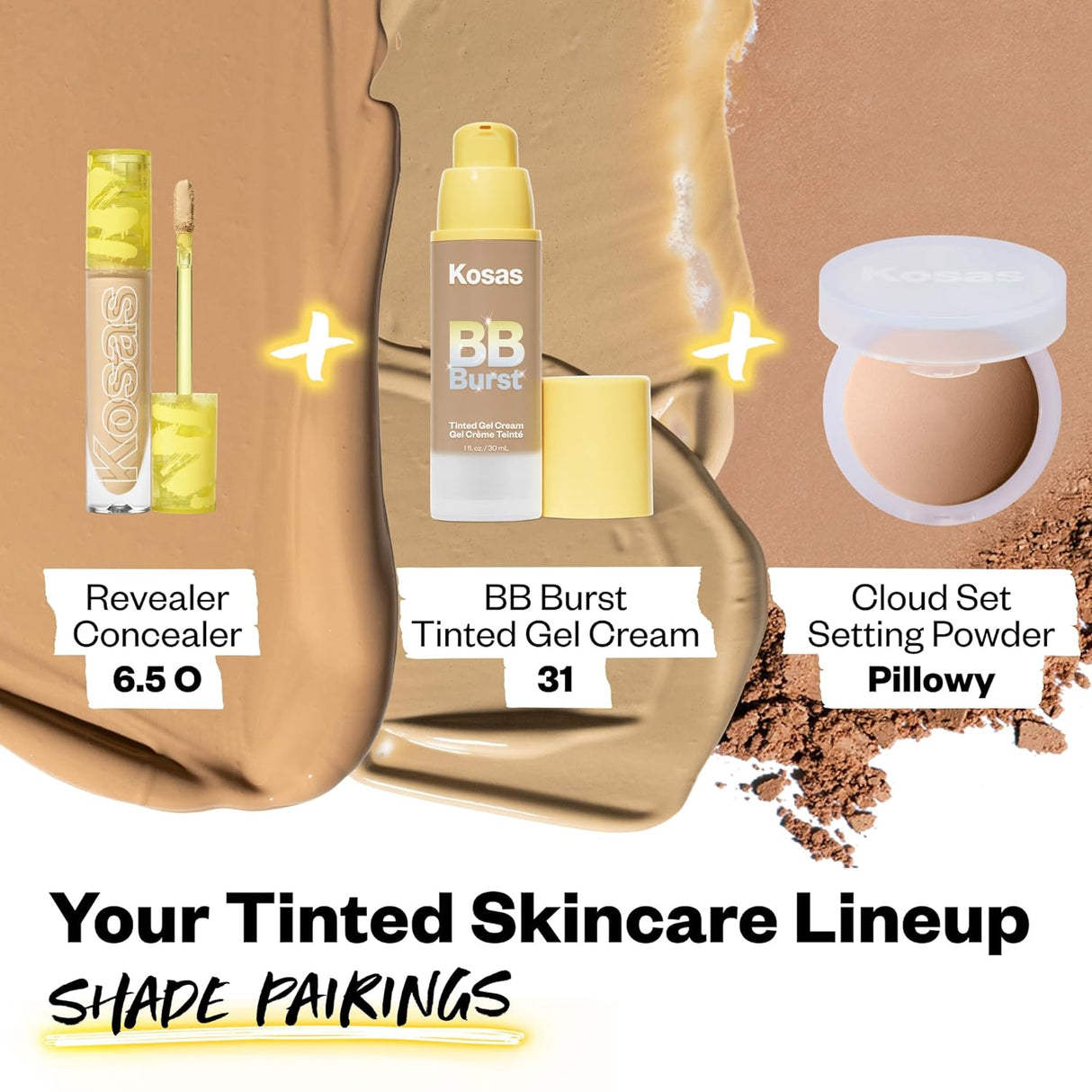 Crema de gel facial tintada con soporte de colágeno