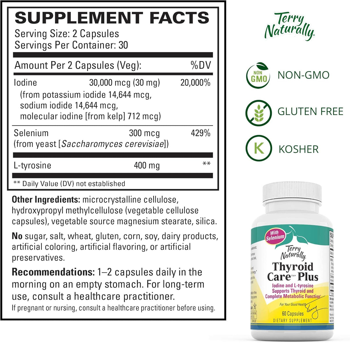 Suplementos Alimenticios 60 cápsulas con selenio yodo