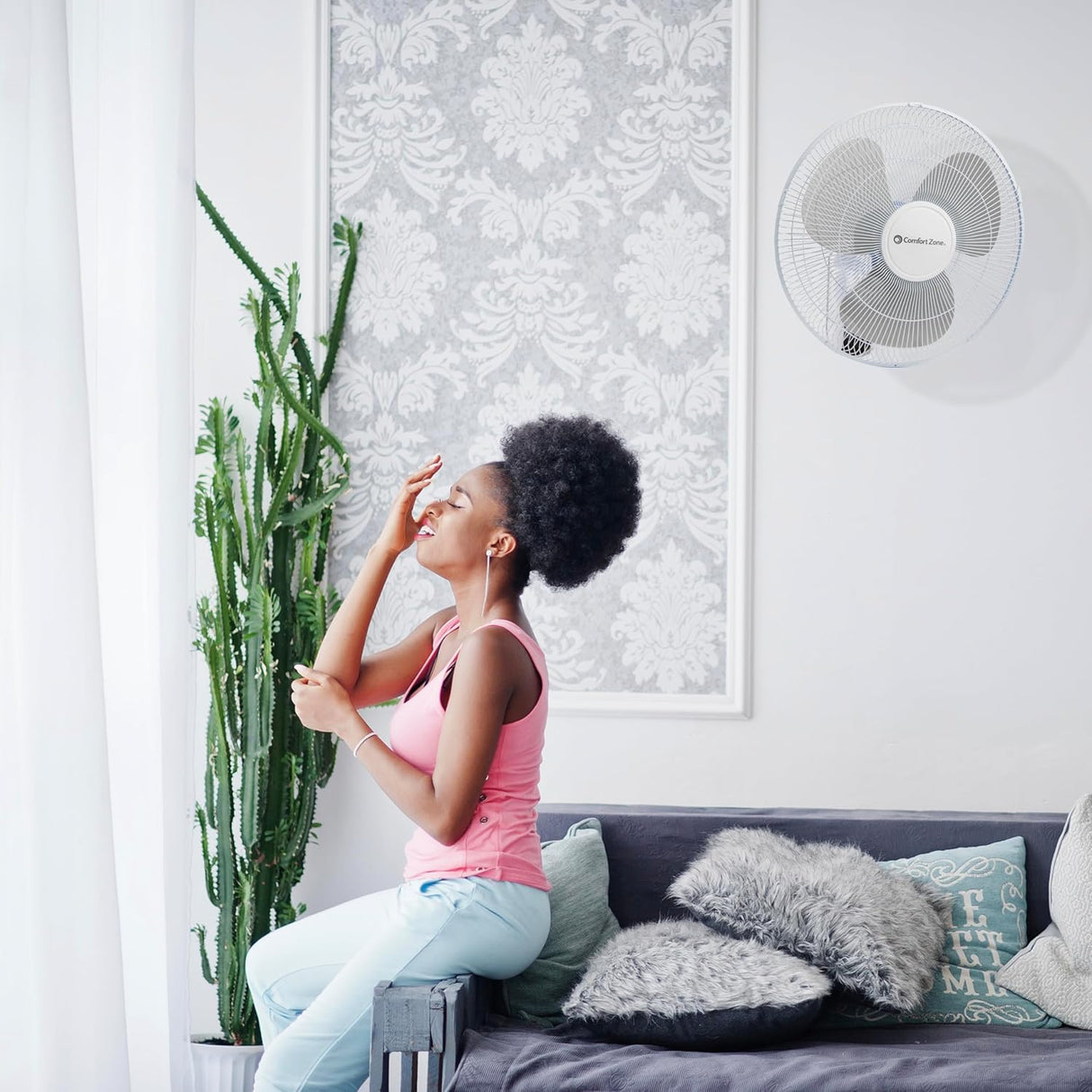 Ventilador de Pared Oscilante Comfort Zone, 16, CZ16WR