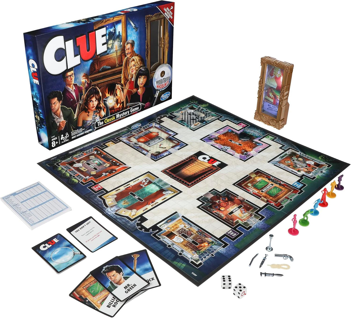 Juego de Misterio Clue de Hasbro, 2-6 Jugadores, 8+ Años