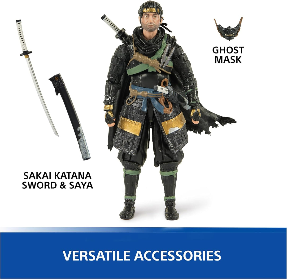 Figura Samurai Jin Sakai, PlayStation, Ghost of Tsushima, 6”