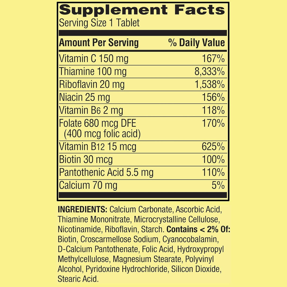 Suplemento de Vitaminas B Complejo Fusion Shop 100 tabletas