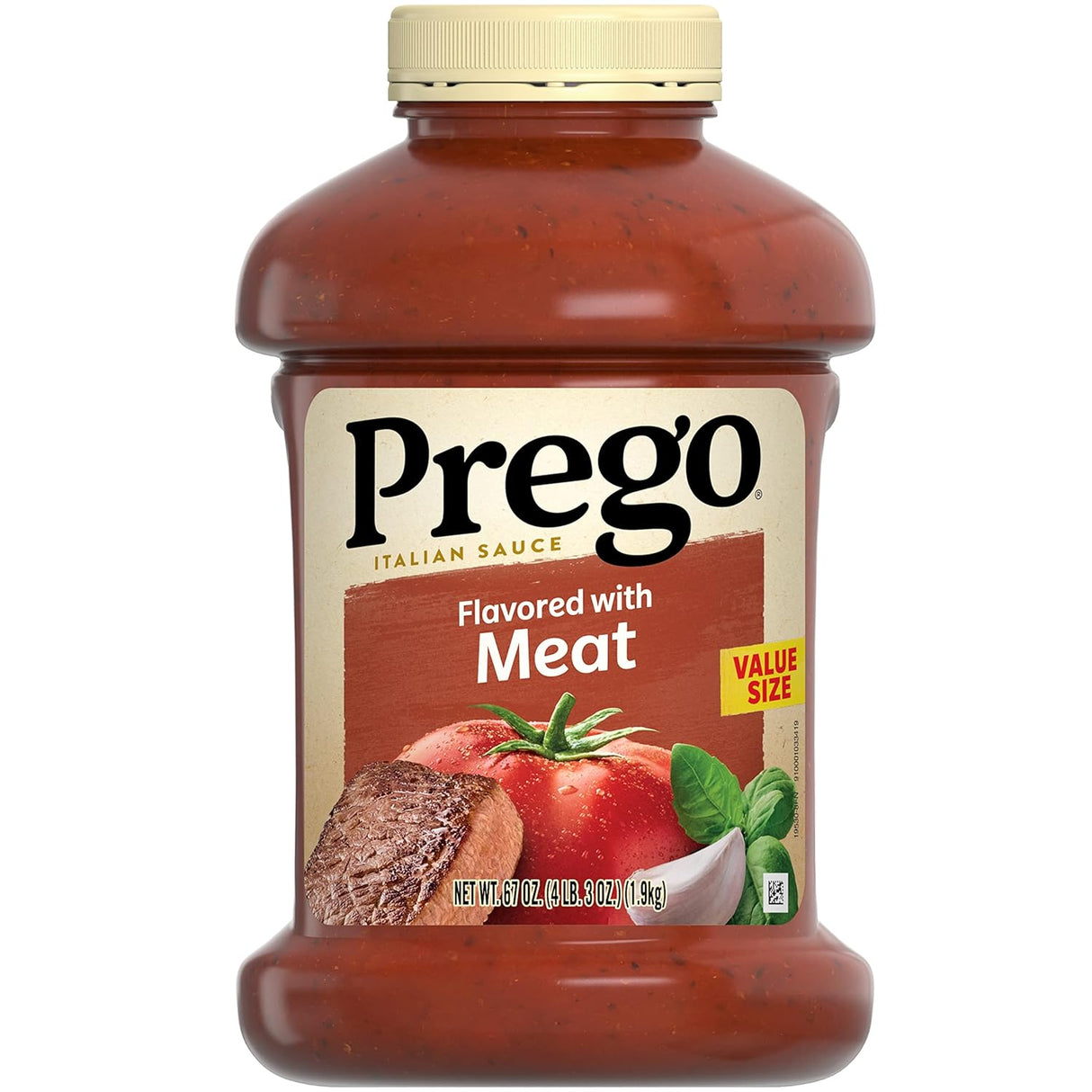 Prego Salsa italiana de pasta de tomate aromatizada con carne, tarro de 67 onzas