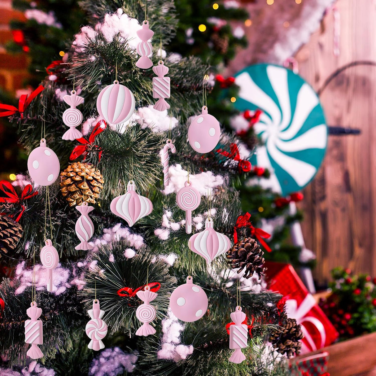 Adornos de Navidad Panelee, PVC, Lollipop, 20 piezas, modelo Xmas